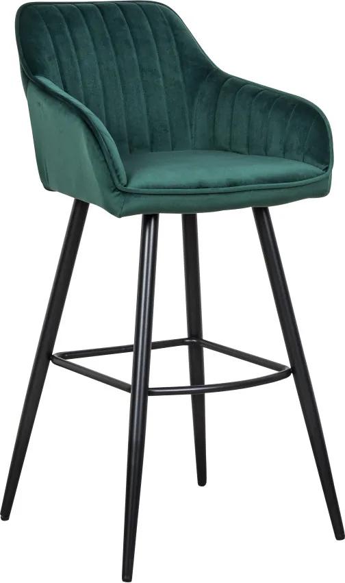 Stílusos bár szék Esmeralda smaragdzöld bársony
