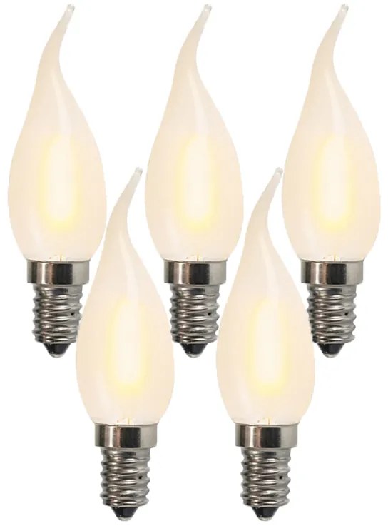 5 db E14-es LED matt gyertyalámpa BXS35 1W 100 lumen 2200K