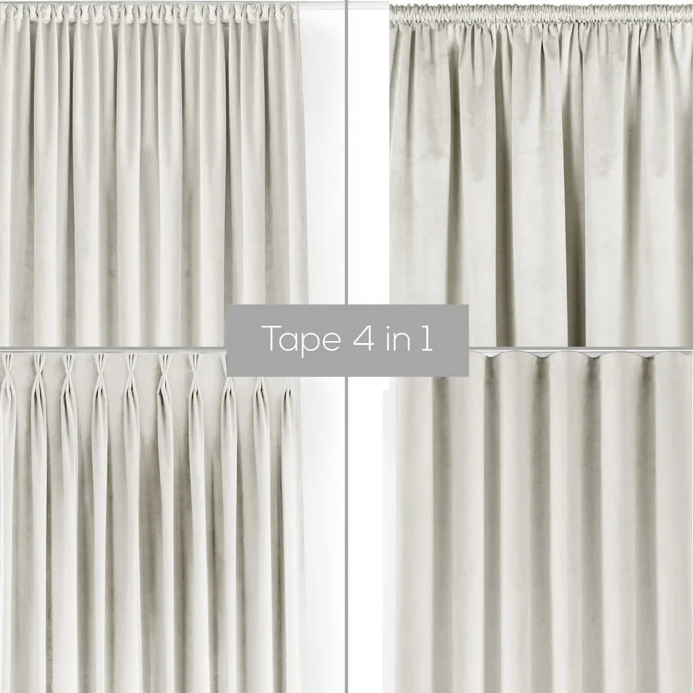 Krémszínű bársony dimout (részleges sötétítő) függöny 200x250 cm Velto – Filumi