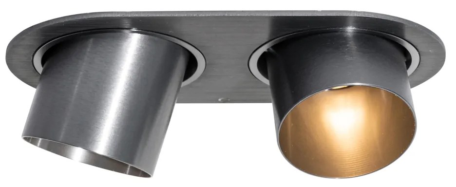 6 darabos süllyesztett spotlámpa készlet gunmetal GU10 50mm 2-Lights - Installa