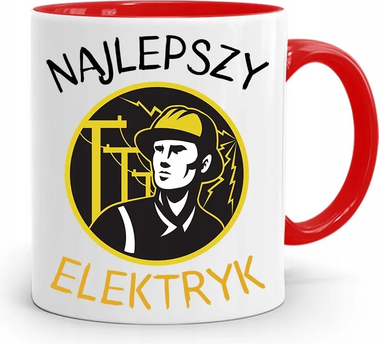 Piros Bögre Villanyszerelőnek A Legjobb Villanyszerelő fényképes nyomtatással