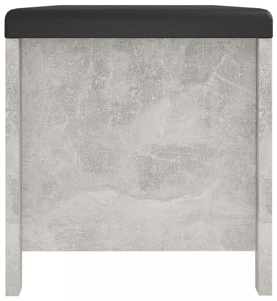 betonszürke szerelt fa tárolódoboz párnával 105 x 40 x 45 cm
