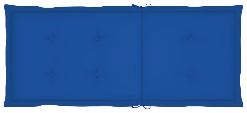 4 db tömör tíkfa kerti szék királykék párnákkal