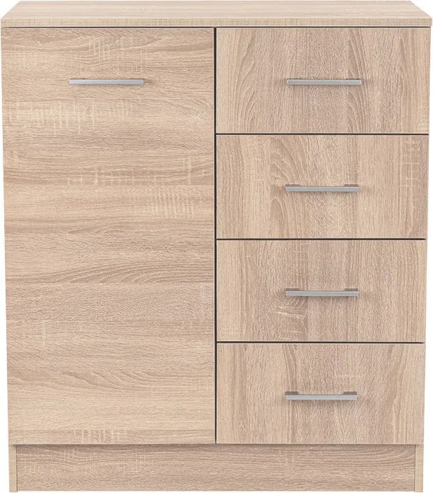 Miami komód 1ajtós 4 fiókos 80x92 cm sonoma tölgy-sonoma tölgy