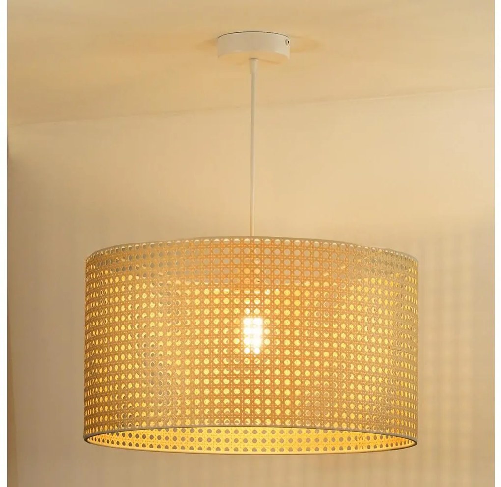 Duolla - Csillár zsinóron ROLLER RATTAN 1xE27/15W/230V átm. 45 cm bézs