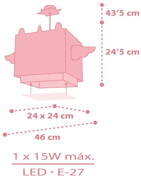 Dalber 64592 - Gyerek csillár LITTLE UNICORN 1xE27/15W/230V
