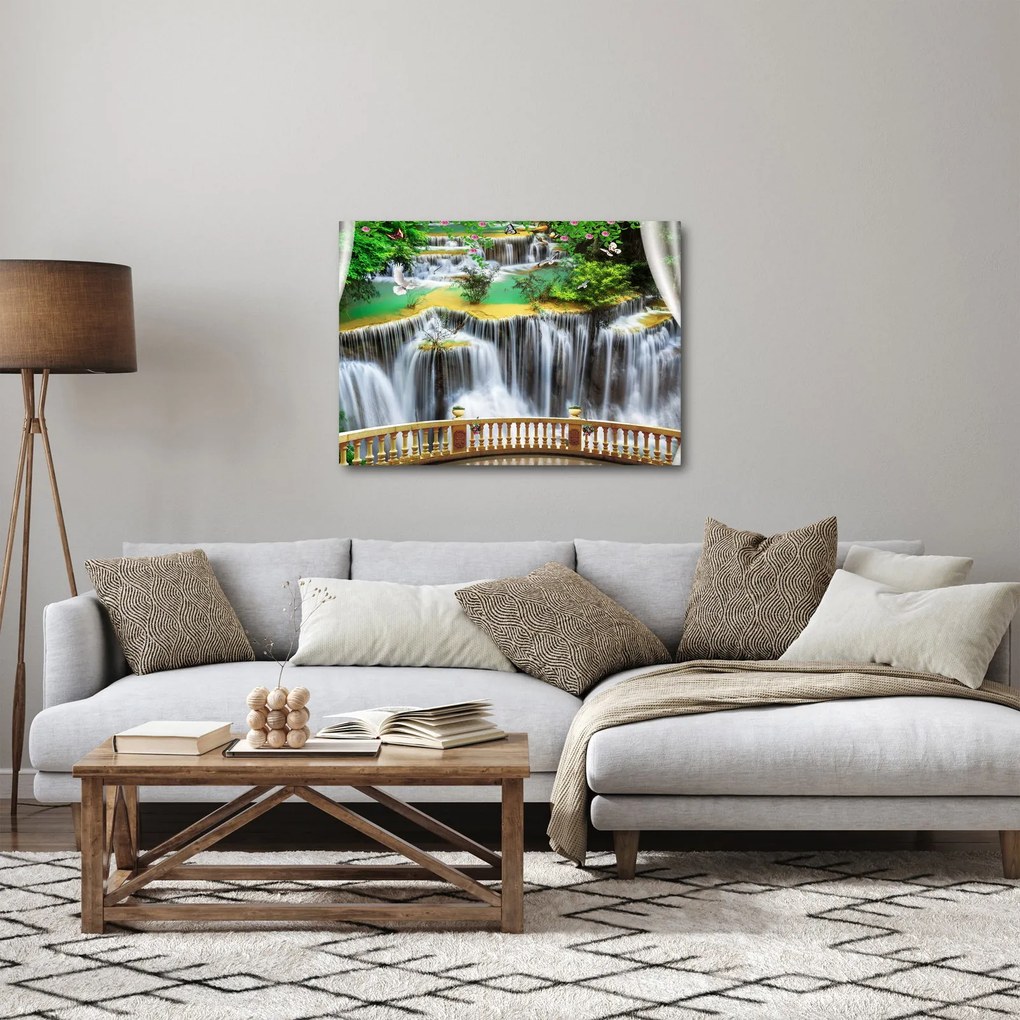 Kép - Varázslatos vízesések megtekintése (70x50 cm)