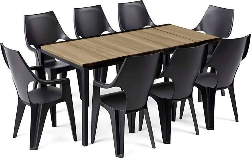 Parker Large 8+1 kerti bútor garnitúra szett kőris-grafit