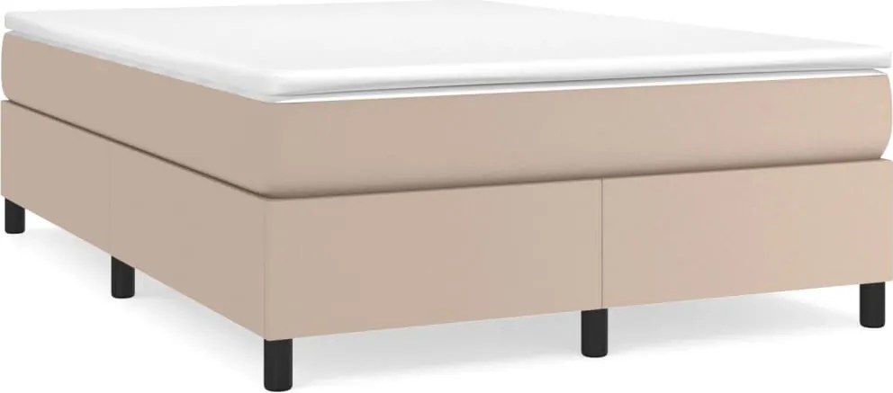 vidaXL cappuccino színű műbőr rugós ágy matraccal 160 x 200 cm