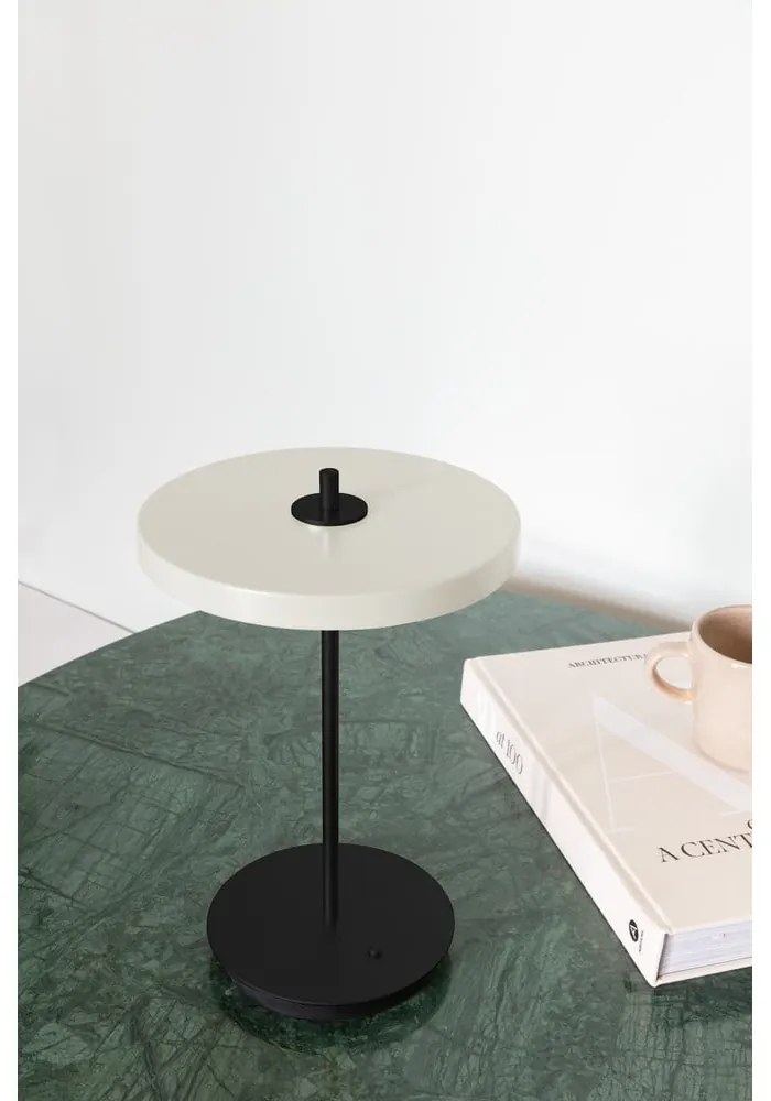 Fekete-fehér fém LED asztali lámpa fém búrával (magasság 31 cm) Asteria Move – UMAGE