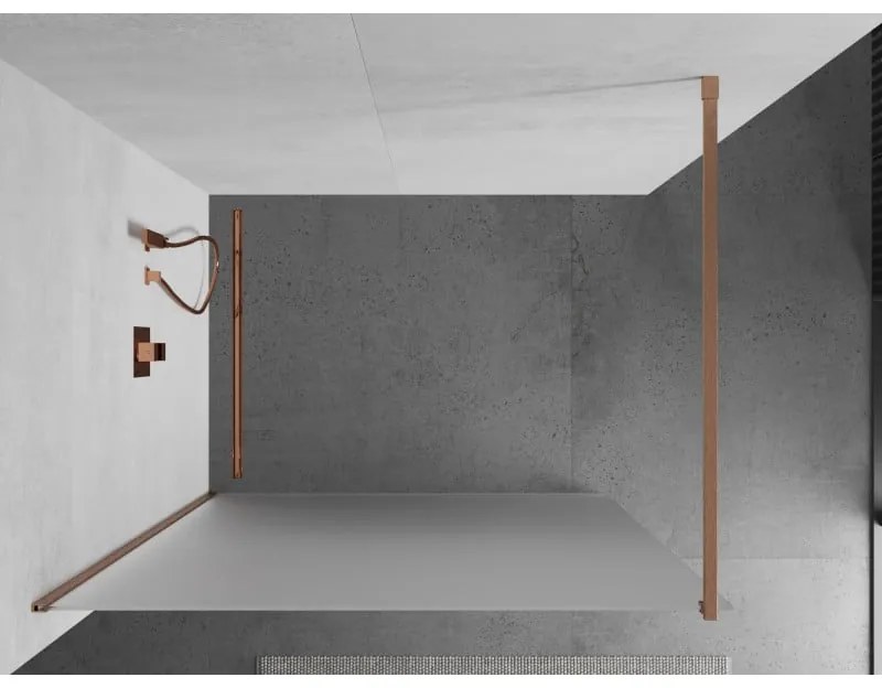 Mexen Kioto, Walk-In zuhany paraván 110 x 200 cm, 8 mm matt üveg, réz matt profil, 800-110-101-65-30