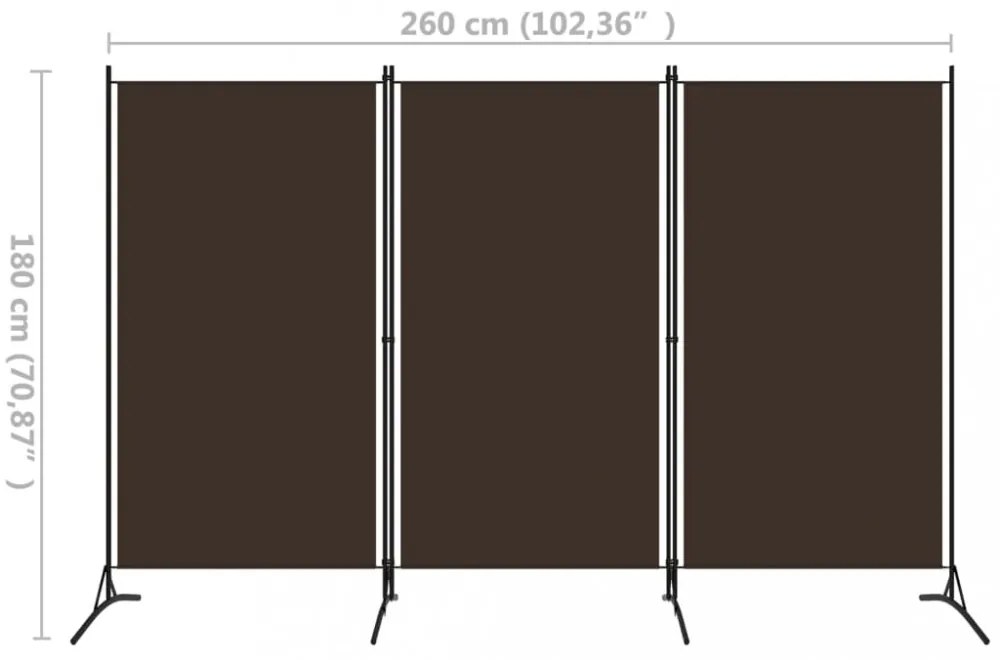 barna 3 paneles paraván 260 x 180 cm