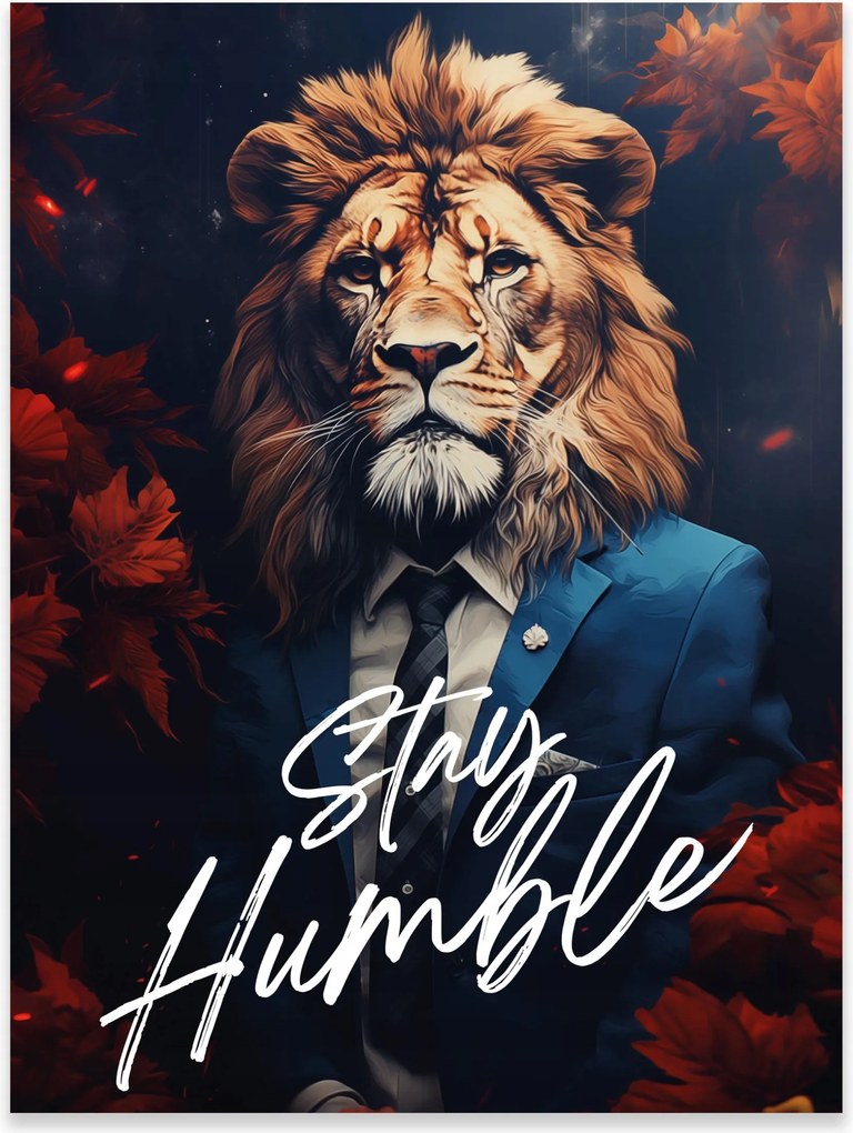 Fali Poszter Motivációs Oroszlán Vászonkép Hálószoba Nappali Keret Nélkül 70x50