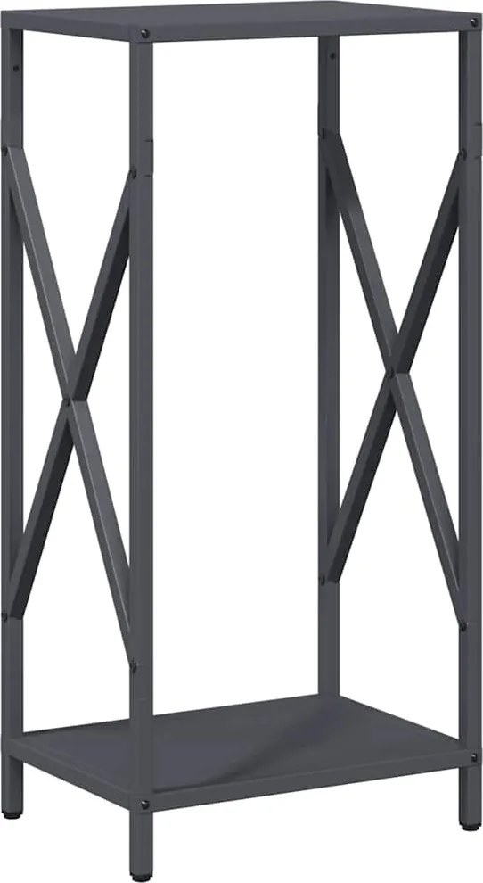 vidaXL antracitszürke hidegen hengerelt acél tűzifatároló 34x25x70 cm