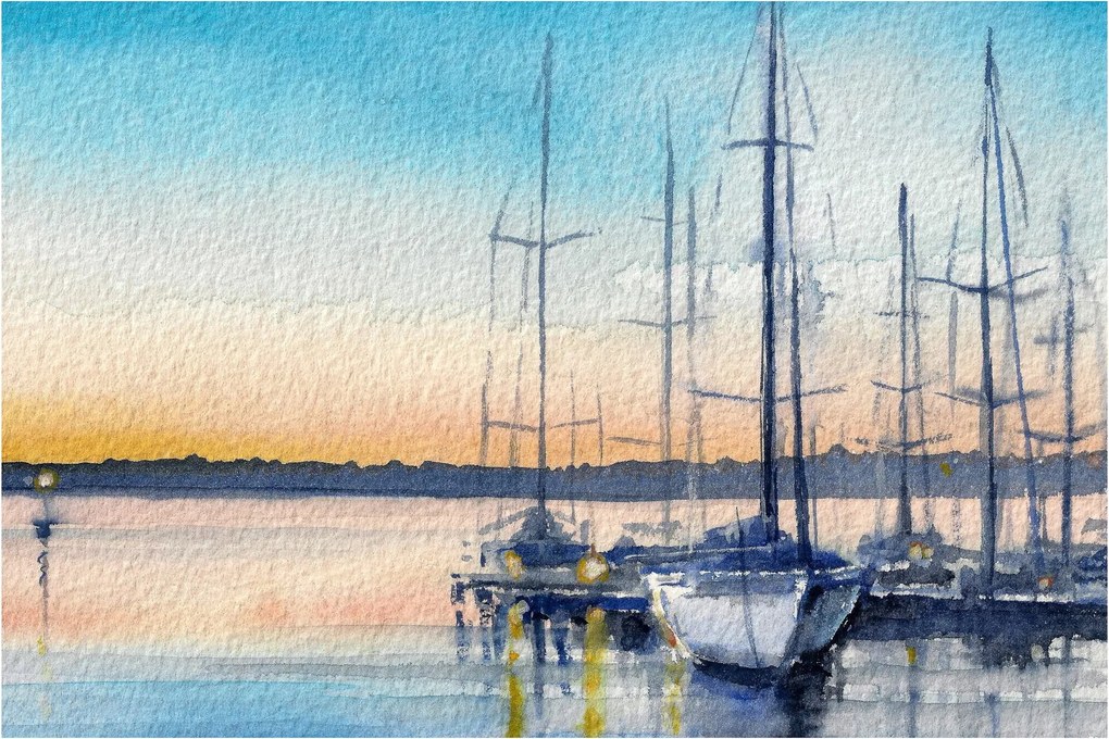 Kép - Csónakázás, akvárium (90x60 cm)