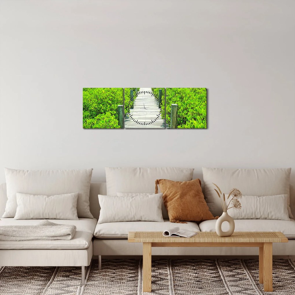 Kép - fa járda (órával) (90x30 cm)