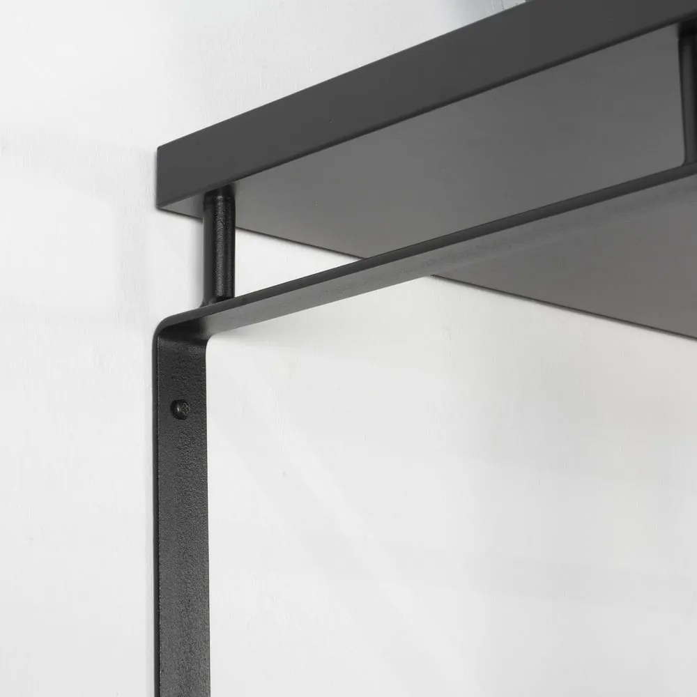 Fekete fém fali fogas polccal Rex – Spinder Design