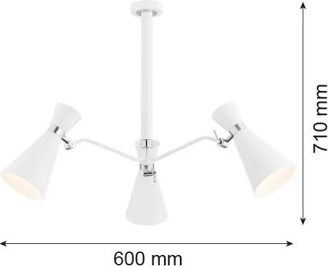 ARGON 1379 LUKKA Modern Csillár Fehér, Króm E27 IP20