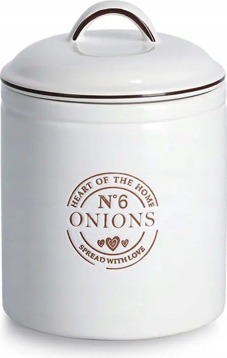 Tároló doboz „hagyma”, kerámia, fehér
