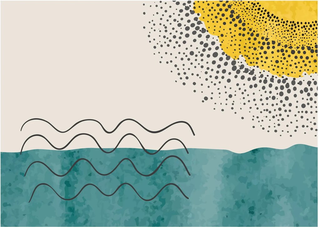 Kép - Absztrakt festmény a strandról N⁰1 (70x50 cm)