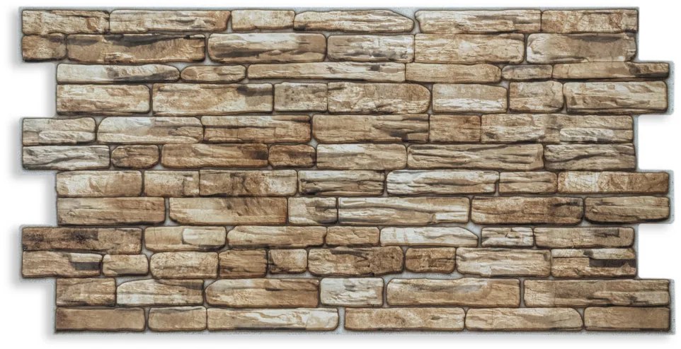 3D PVC falpanel Barna kőmintás, rózsdabarna, barna színnel.