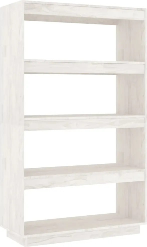 vidaXL fehér tömör fenyőfa könyvszekrény/térelválasztó 80x35x135 cm