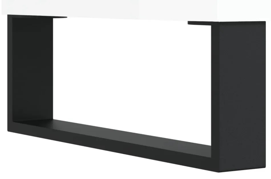 fehér magasfényű szerelt fa TV-szekrény 103,5 x 30 x 50 cm