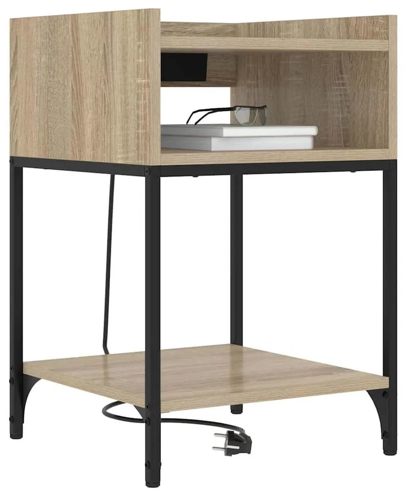 Éjjeli Szekrények 2 pcs sonoma tölgy 40 x 40 x 61 cm Faanyag