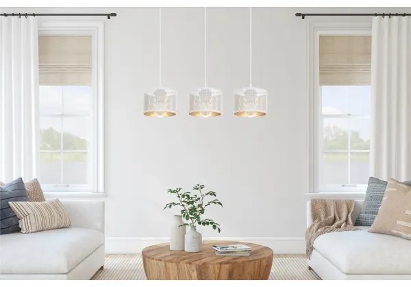 Csillár zsinóron ALDO 3xE27/60W/230V fehér