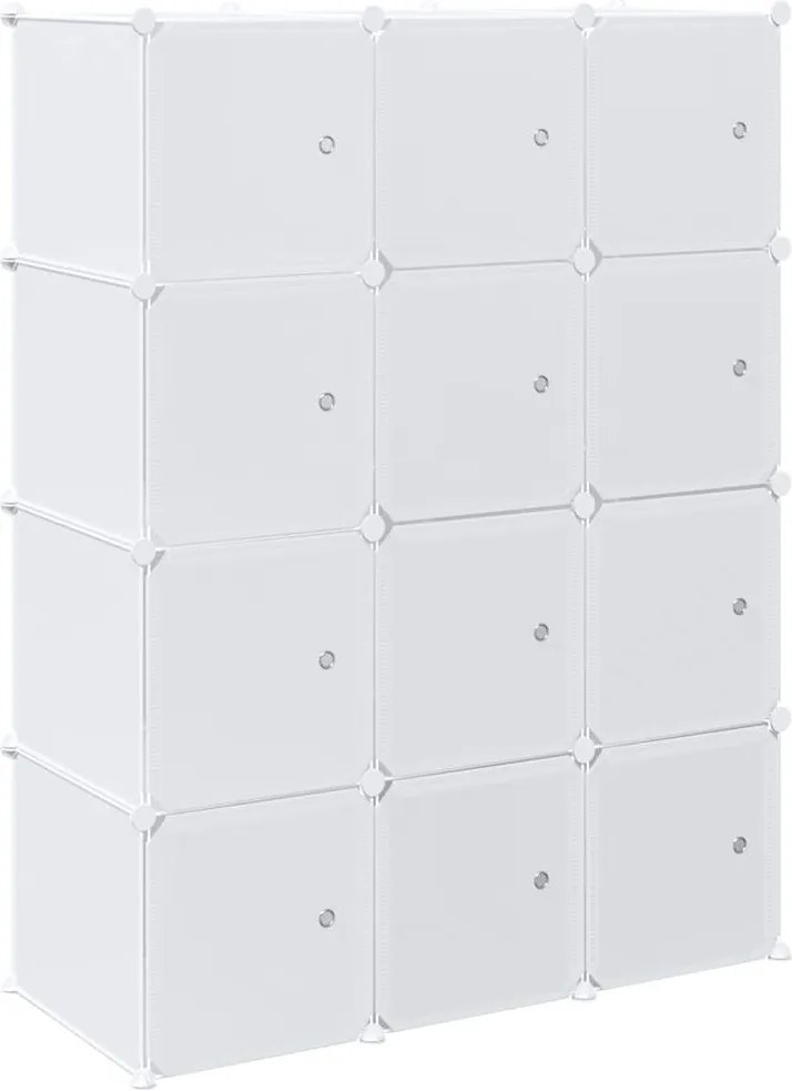 vidaXL tároló kocka szervező 12 kockával és akasztórudakkal PP