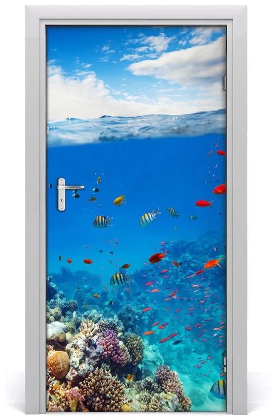 Ajtó tapéta korallzátony 85x205 cm