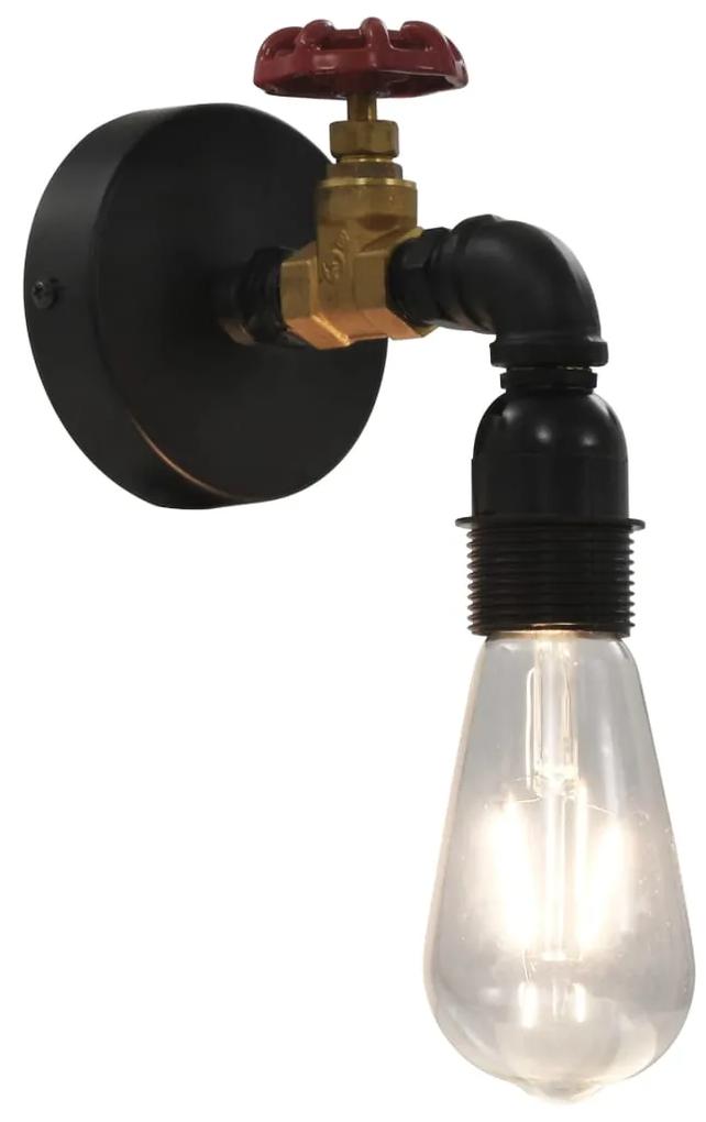 vidaXL fekete vízcsap formájú fali lámpa E27