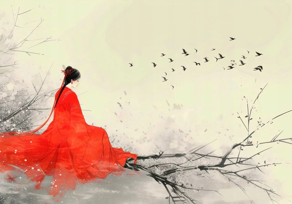 Poszter 100x70cm Diva az ágakon