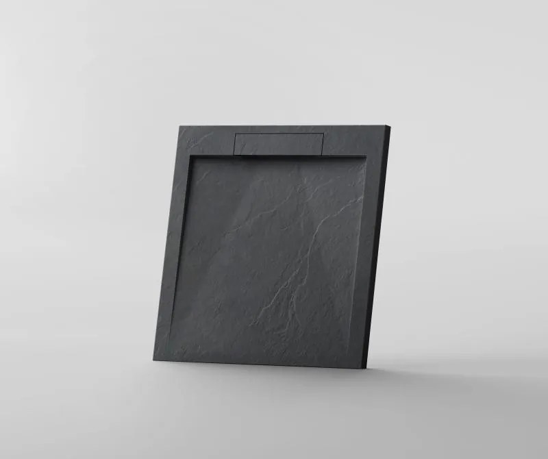 AREZZO design STONE pala hatású öntött márvány zuhanytálca, 90x90 cm-es, antracit (2 doboz)