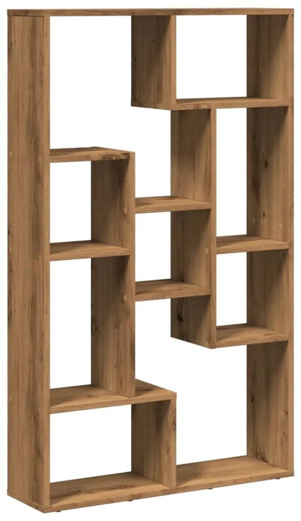kézműves tölgy színű szerelt fa könyvespolc 72 x 20 x 120 cm