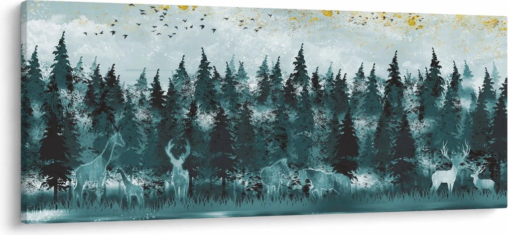 Kép - Állatok az erdőben (120x50 cm)