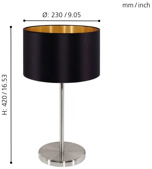 Eglo 31627 - MASERLO asztali lámpa 1xE27/60W/230V