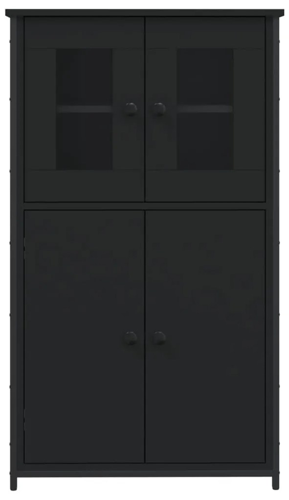 fekete szerelt fa magasszekrény 62 x 32 x 106,5 cm