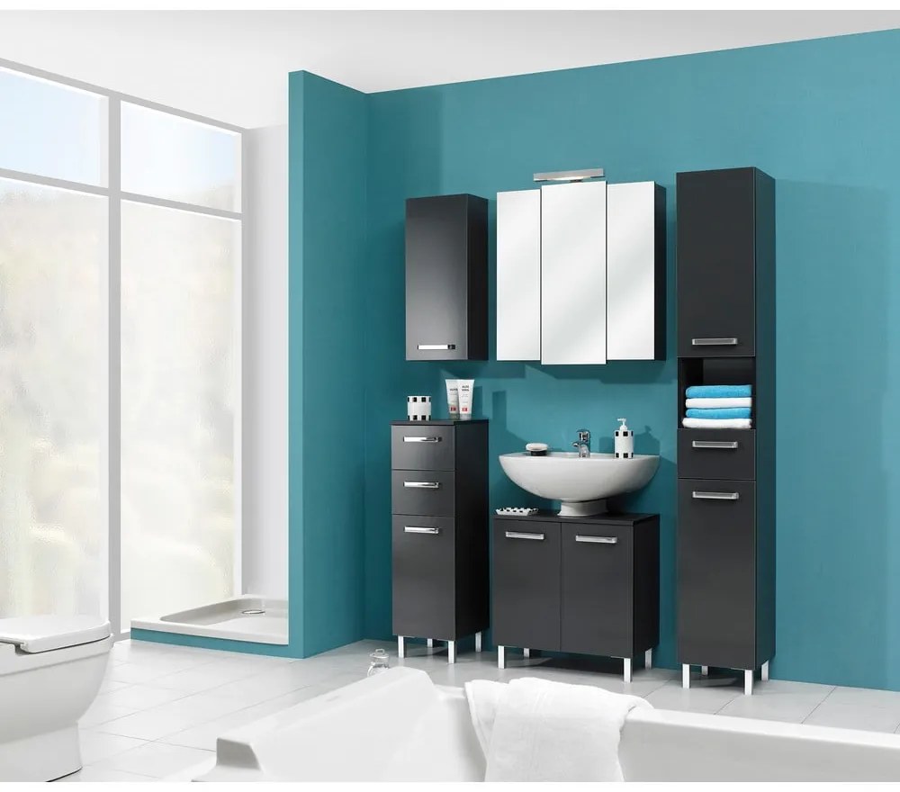Sötétszürke függő fürdőszoba szekrény 30x70 cm Set 311 - Pelipal