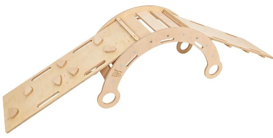 Natúr színű borovi fenyő hinta 39x75x38 cm Montessori – Meowbaby