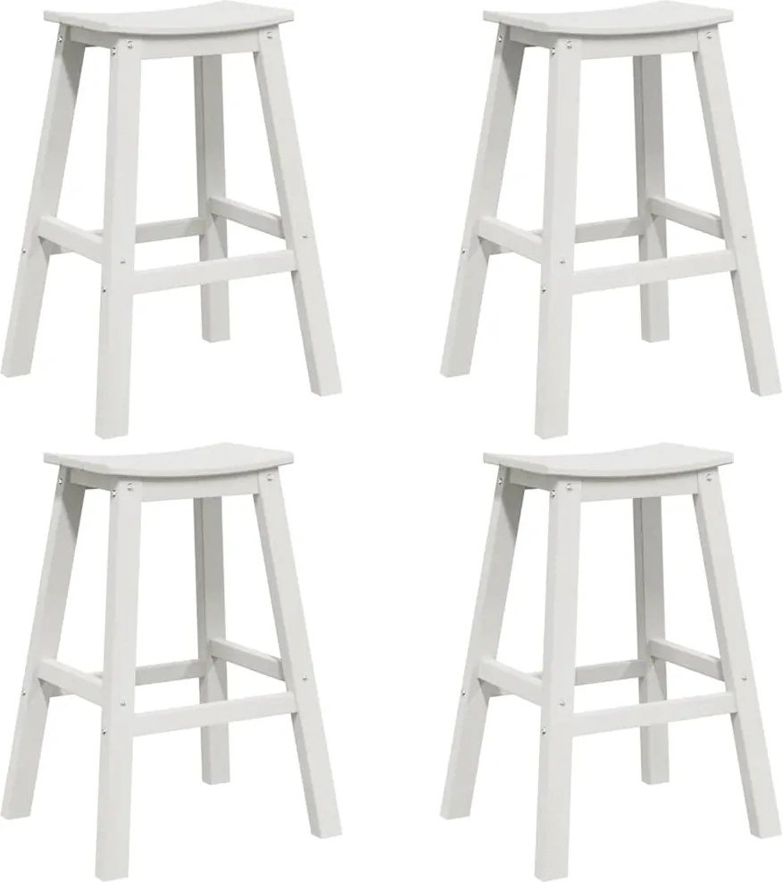 vidaXL Kerti bár szett 4 pcs Fehér HDPE