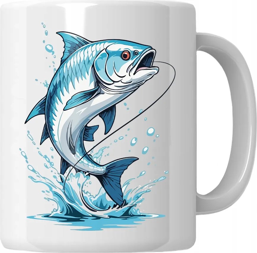 Bögre Kék Hal Ajándék Horgász Férjnek