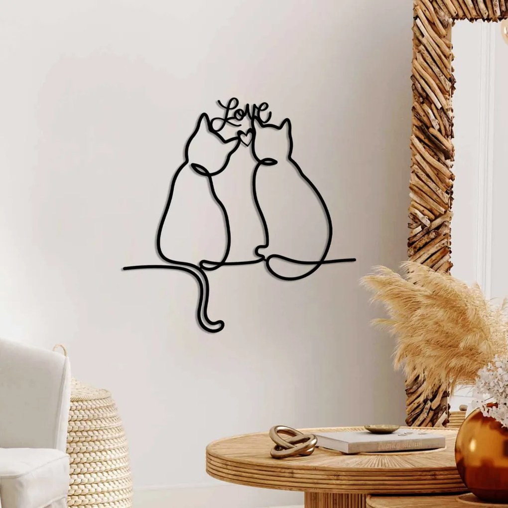 Cat fém fali dekoráció, 55×55 cm – TR891TNL3523