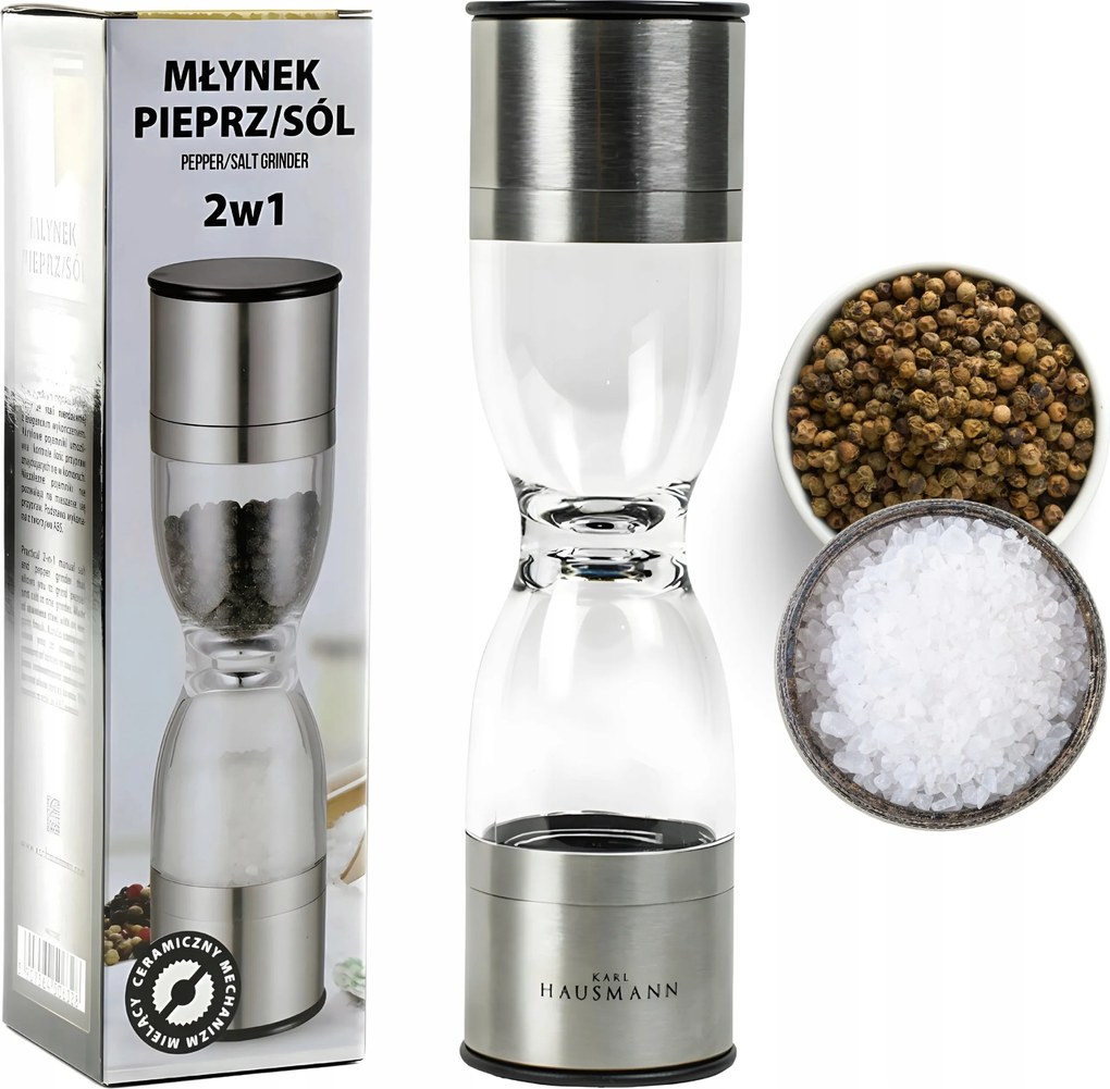 Kézi Só- És Borsdaráló 2 az 1-ben Üveg Daráló Karl Hausmann