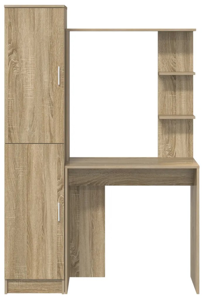 Tárolóval rendelkező íróasztal polcokkal 2 pcs Sonoma tölgy