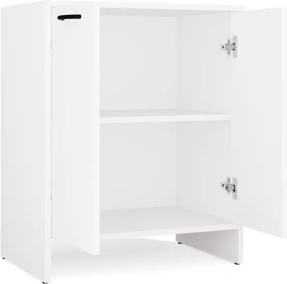 Nina 2D fürdőszobai szekrény, 2 ajtó, polcokkal, mosdó alá, fehér