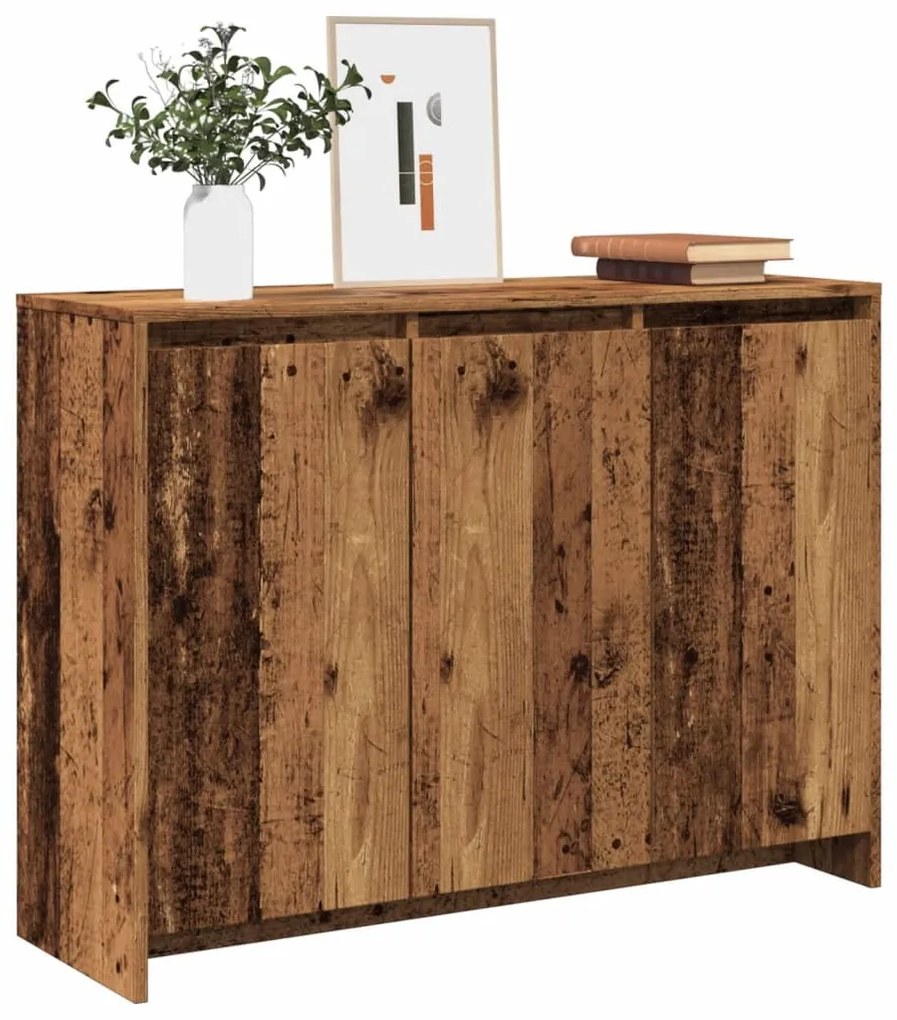 antik fa színű szerelt fa tálalószekrény 102 x 33 x 75 cm