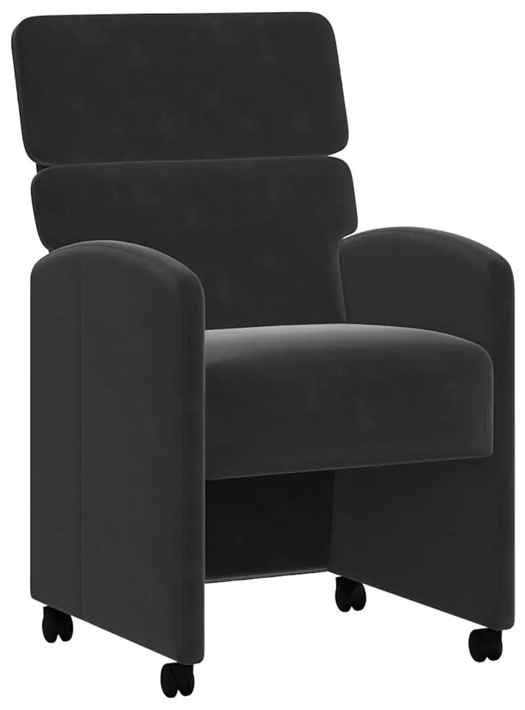 Kerekes Étkező Székek 2 pcs Fekete 58 x 65 x 98 cm Bársony