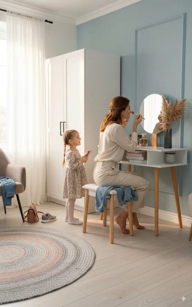 Ékszertartó szekrény tükörrel 41,5 x 36,5 x 147 cm