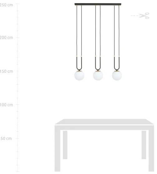 Csillár zsinóron GLAM 3xE14/10W/230V fekete